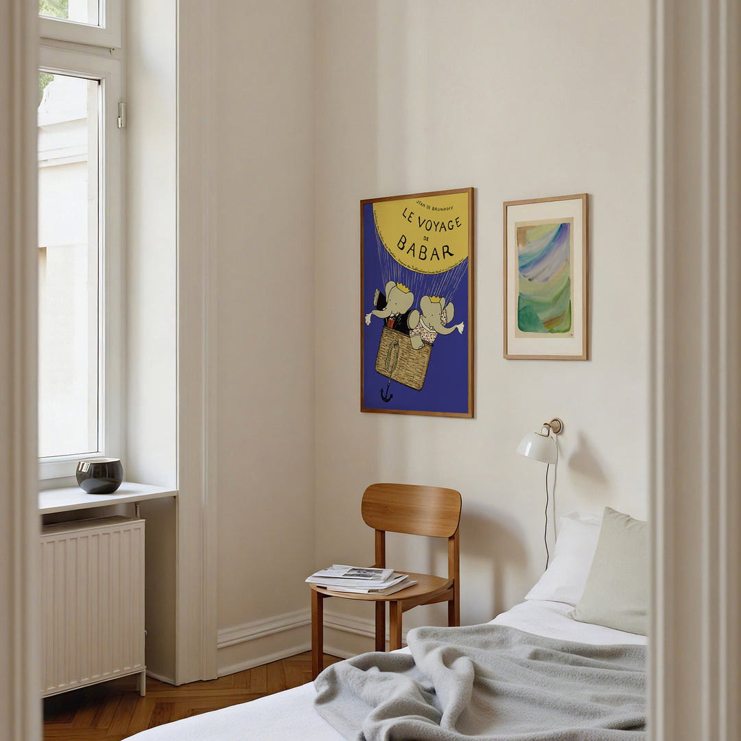 Hot Air Balloon Babar Poster