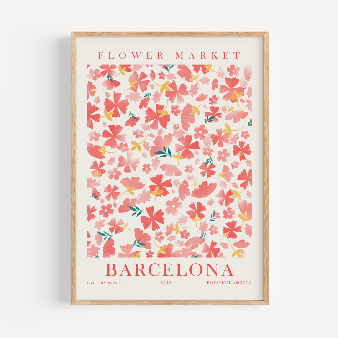 Barcelona Flower Market Poster