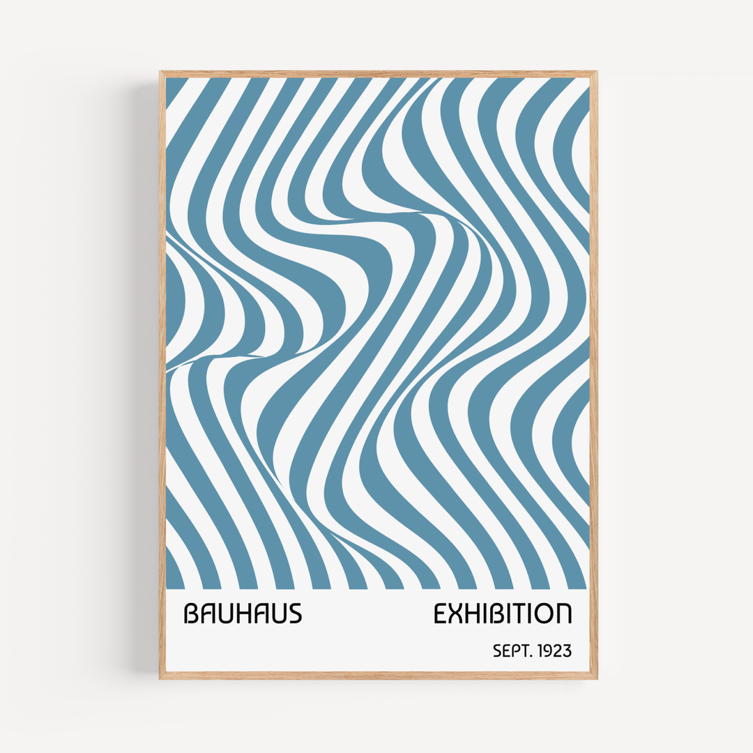 Blue Waves - Bauhaus Poster