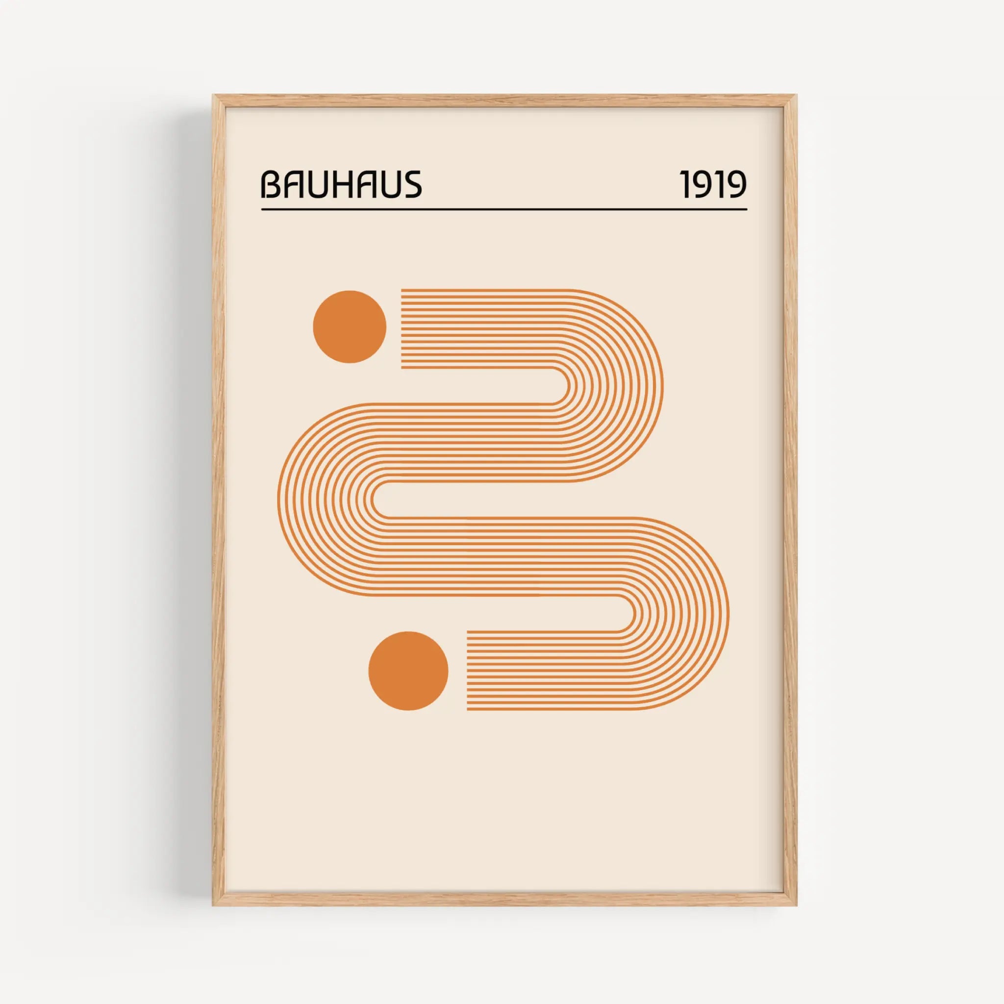 Bauhaus Orange Curves Poster - Abstract Geometric Art - Poster Room