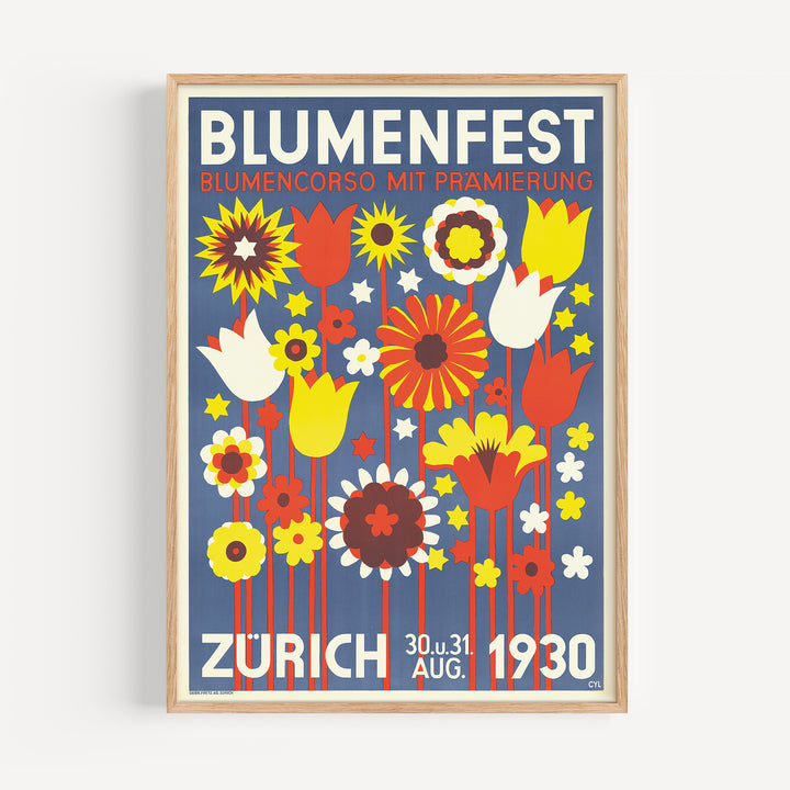 Blumenfest Zurich Vintage Poster