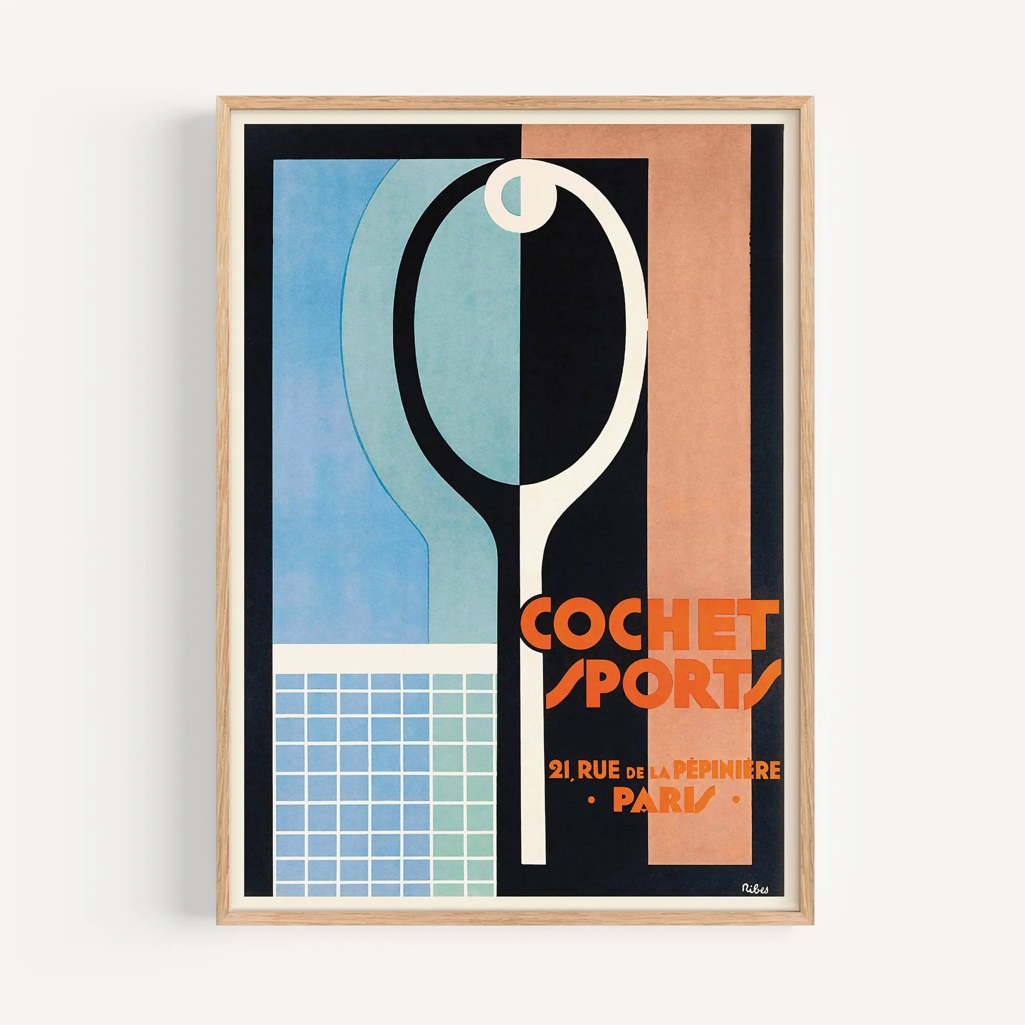 Cochet Sports Art Deco Tennis Racket Vintage Poster - Poster Room