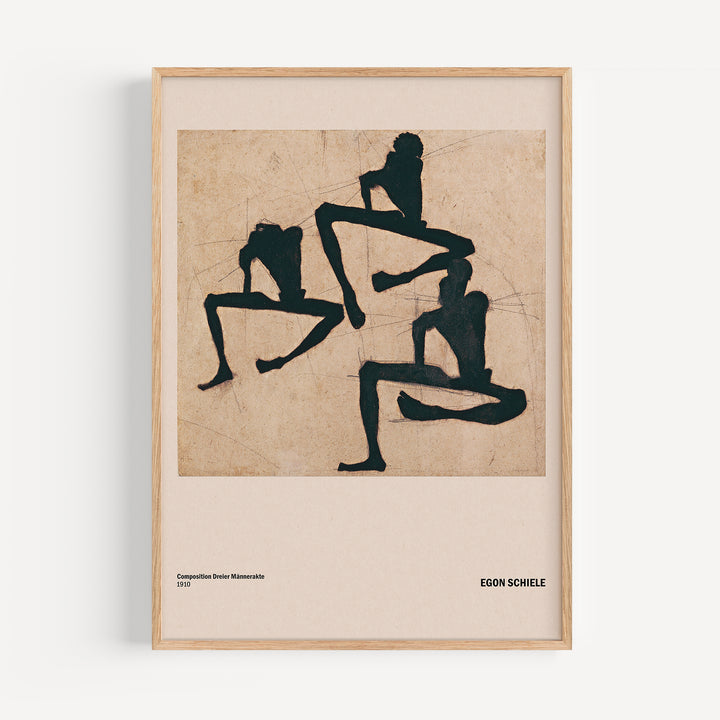 Composition with Three Male Nudes by Egon Schiele Poster