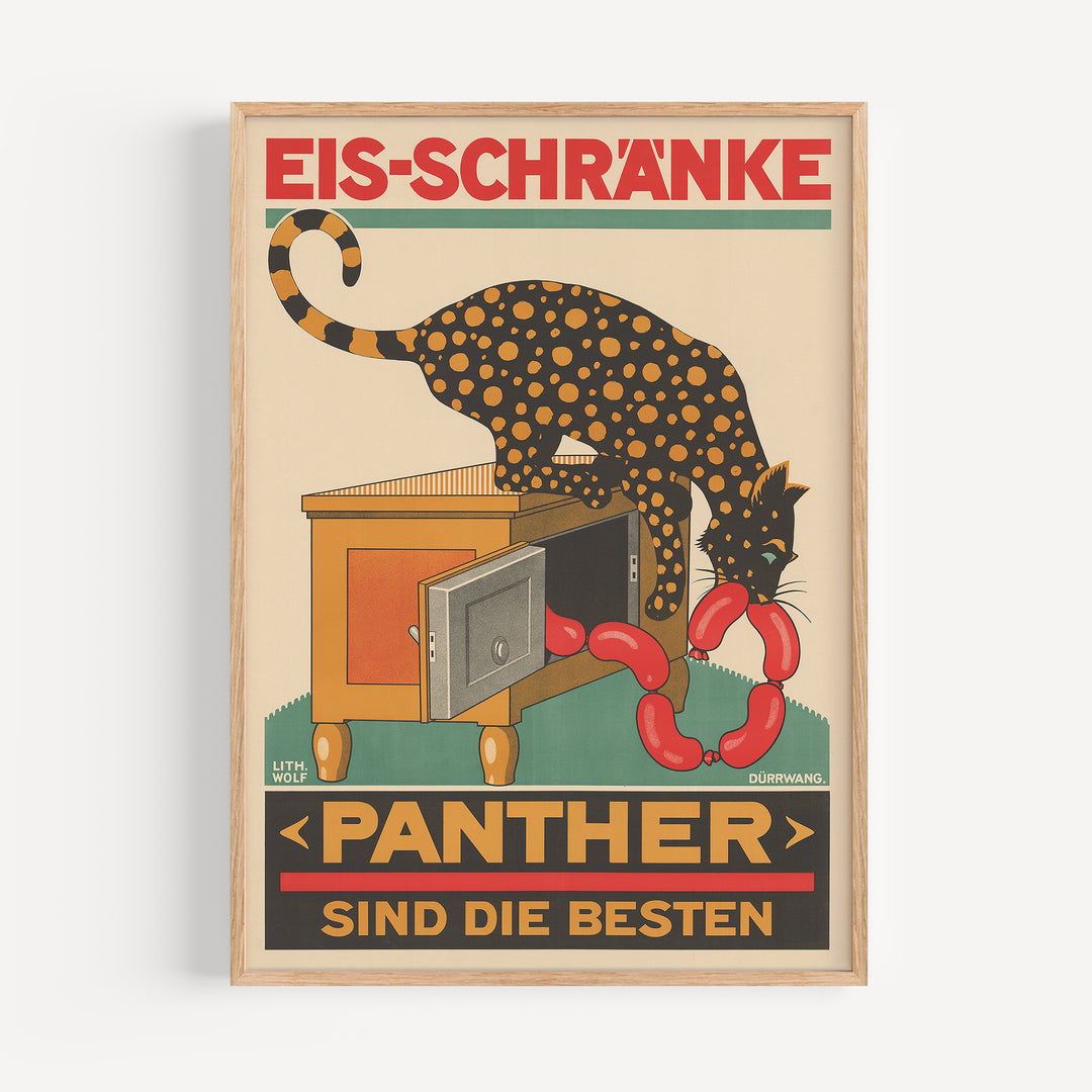 Eis Schränke Panther Vintage Poster