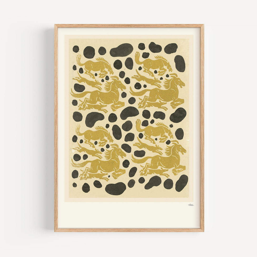 Pferde und Hunde by Maria Zeiller Poster