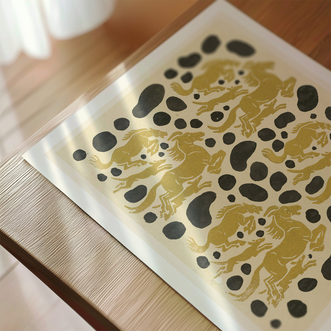 Pferde und Hunde by Maria Zeiller Poster