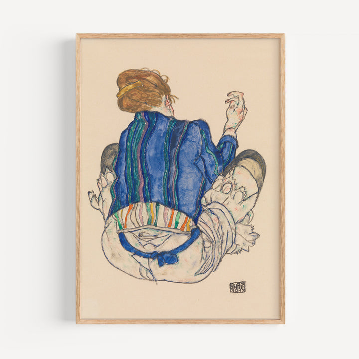 Sitting Woman by Egon Schiele Poster