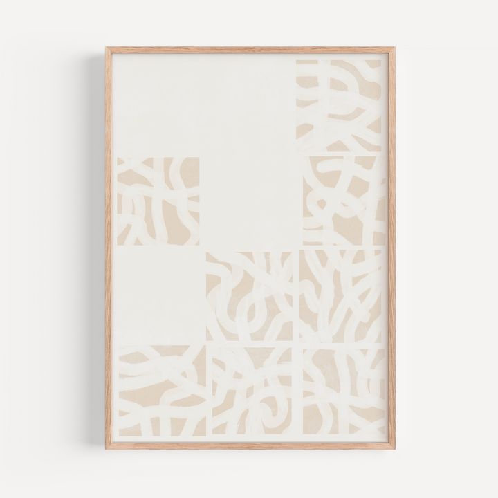 Tiles II in Neutral Japandi Poster