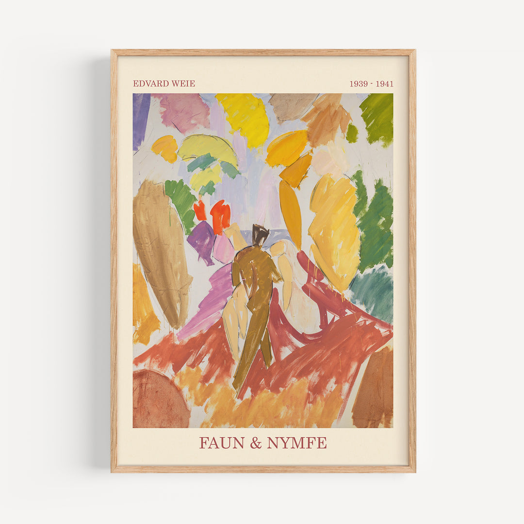 Faun and Nymfe by Edvard Weie Poster