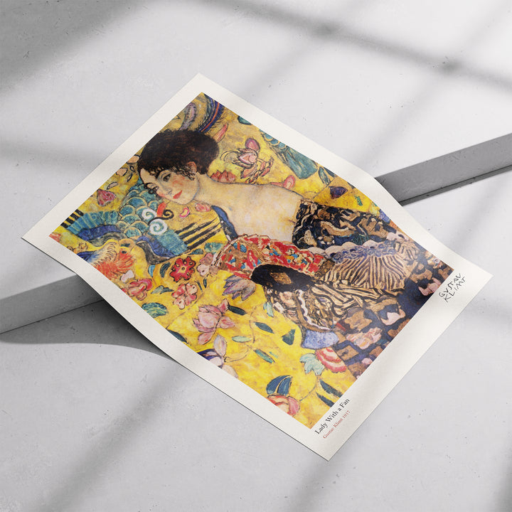 Lady with a Fan by Gustav Klimt Poster