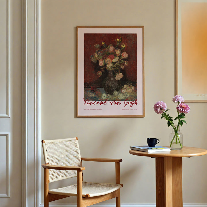 Vase with Chinese Asters and Gladioli Vincent Van Gogh Poster