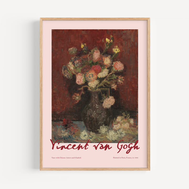 Vase with Chinese Asters and Gladioli Vincent Van Gogh Poster