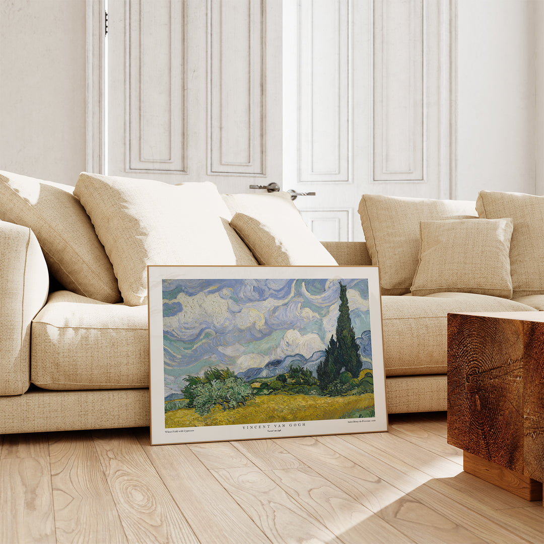 Wheat Fields with Cypresses Vincent Van Gogh Poster