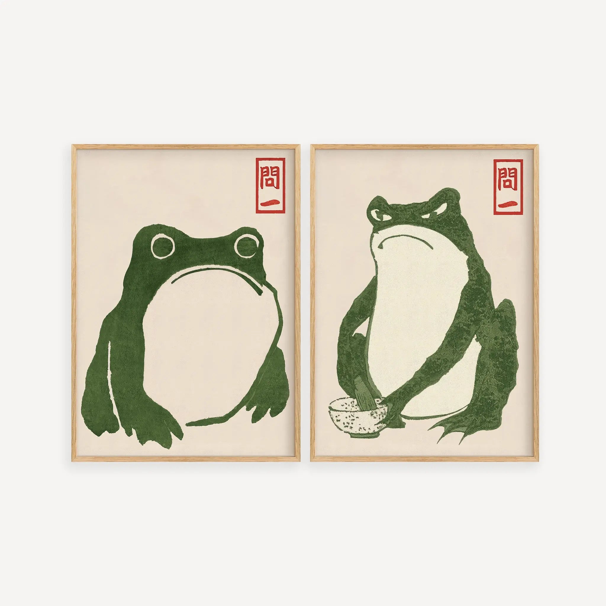 woodblock-frog-poster-set-of-2