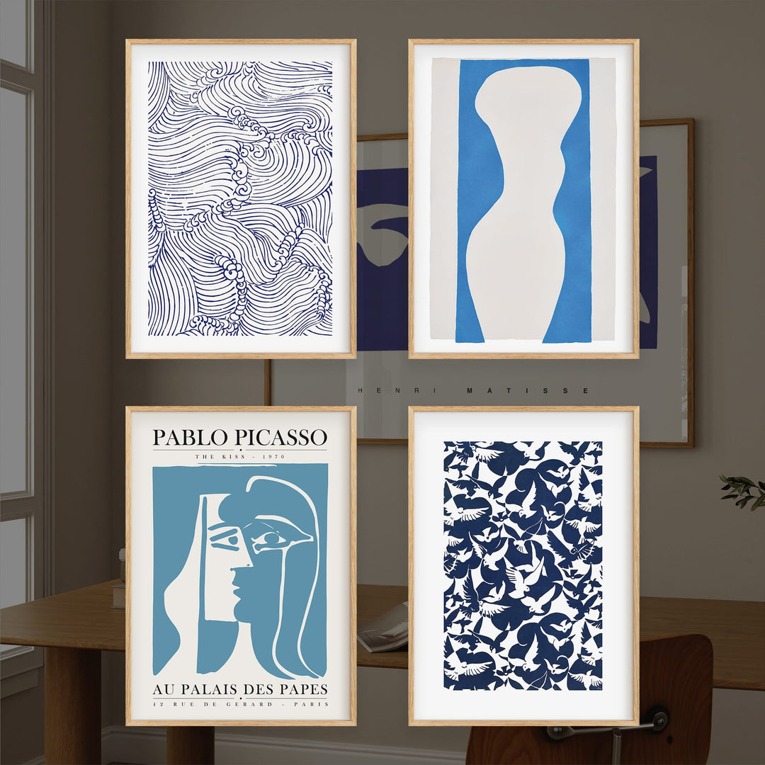 Blue and White Posters