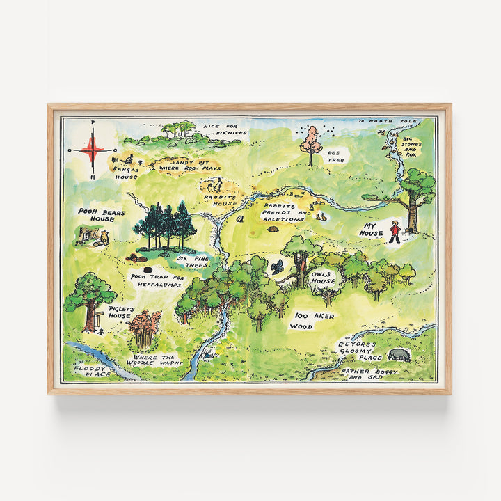 100 Acre Wood Map Poster
