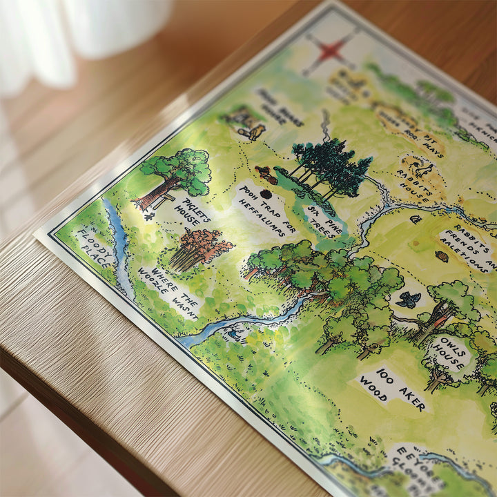 100 Acre Wood Map Poster