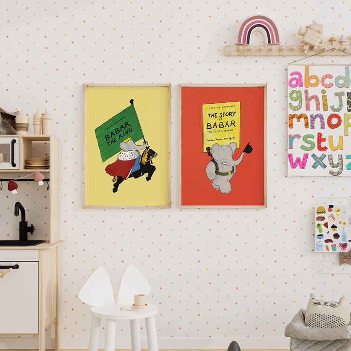 Babar Yellow and Red Poster Set