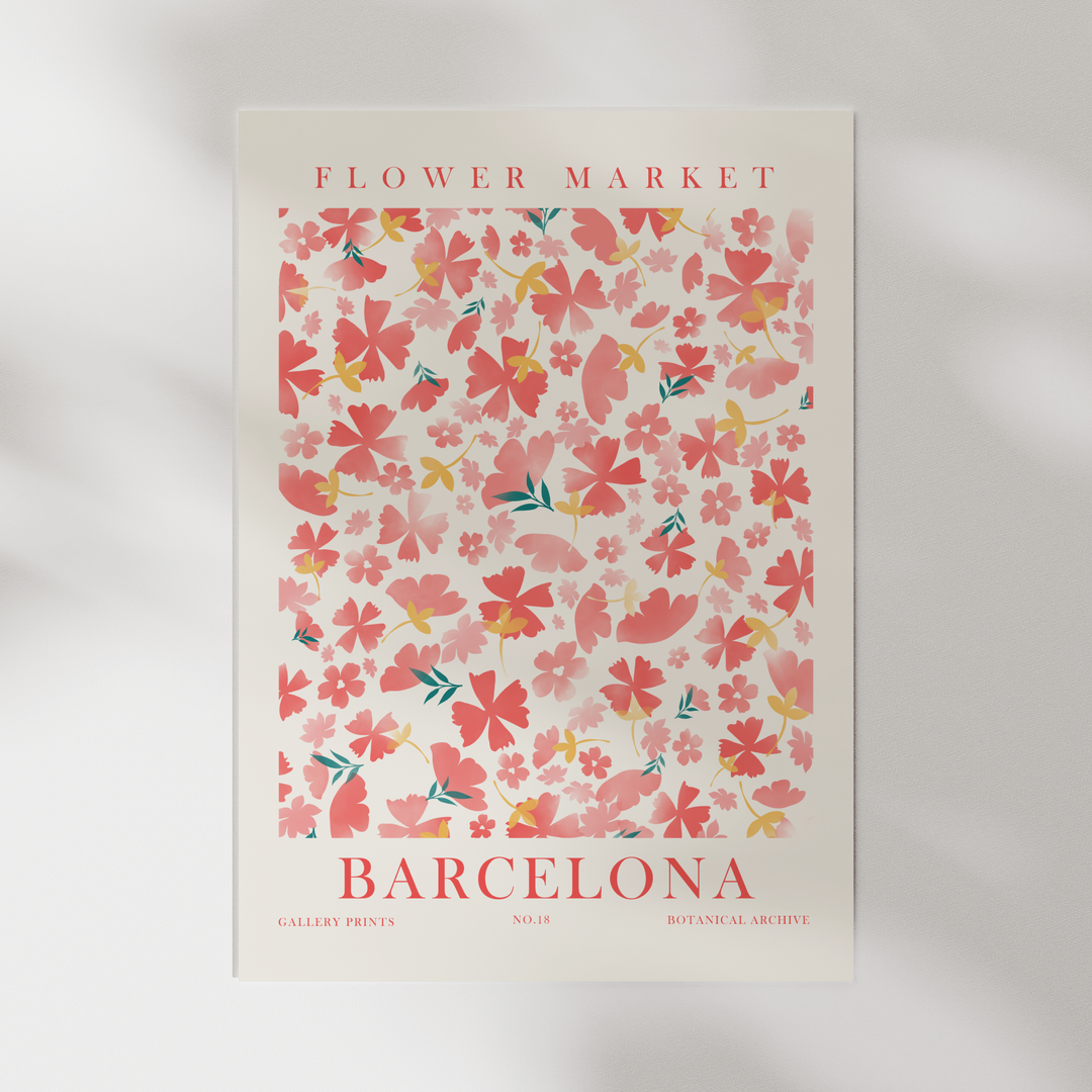 Barcelona Flower Market Poster