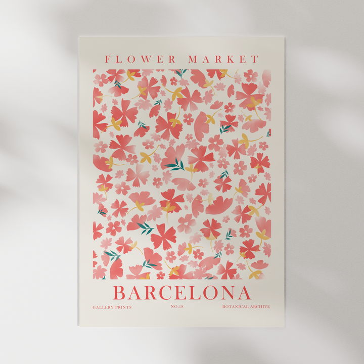 Barcelona Flower Market Poster