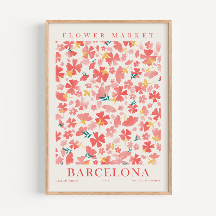 Barcelona Flower Market Poster