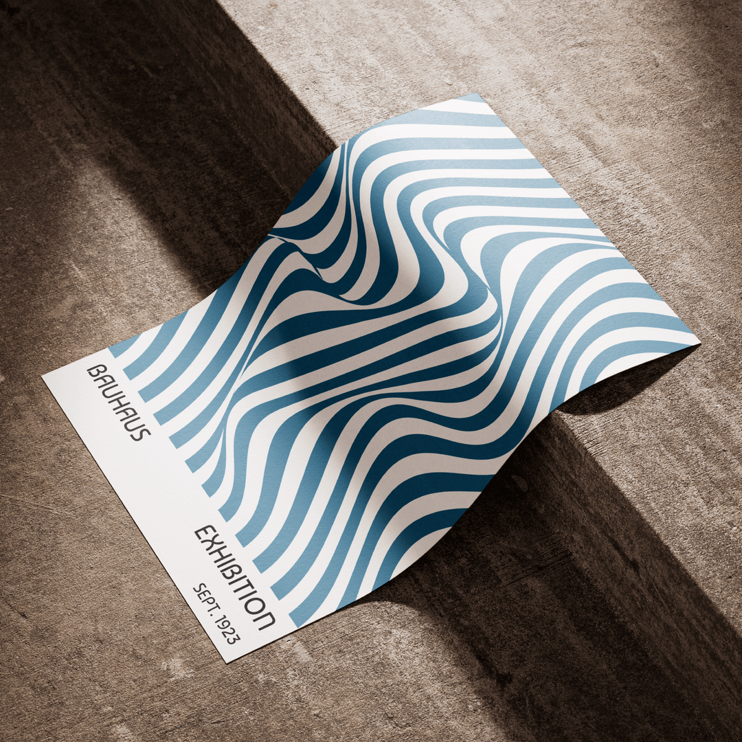 Blue Waves - Bauhaus Poster - Poster Room