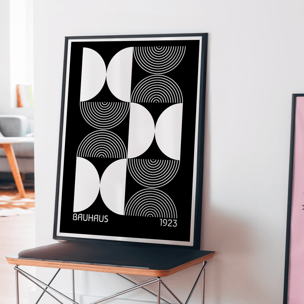 Black Half Circles Poster - Bauhaus Poster - Poster Room