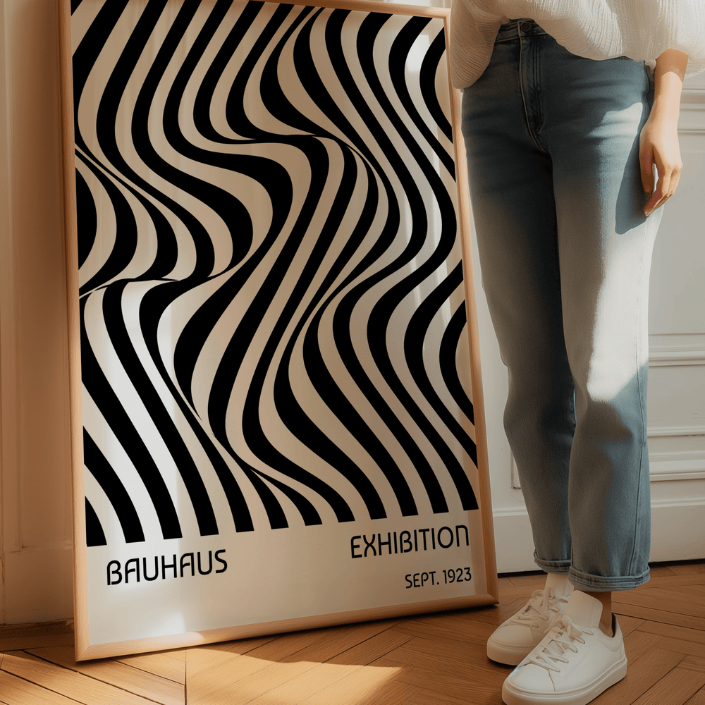 Black Waves - Bauhaus Poster - Poster Room