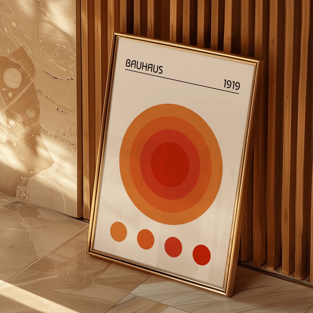 Orange Circles - Bauhaus Poster - Poster Room