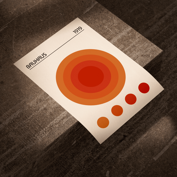 Orange Circles - Bauhaus Poster - Poster Room