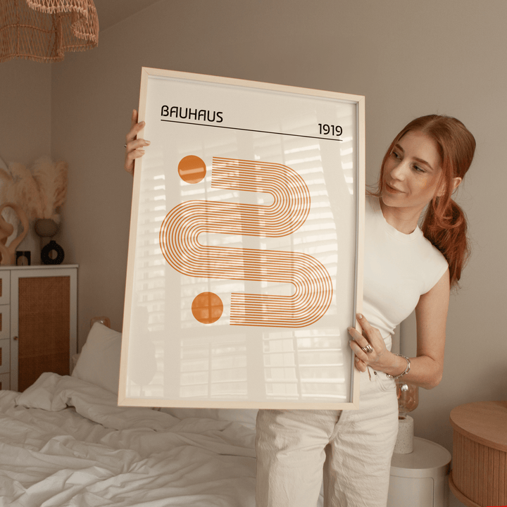 Orange Curves - Bauhaus Poster - Poster Room