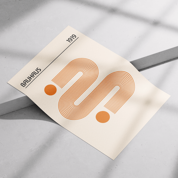 Orange Curves - Bauhaus Poster - Poster Room