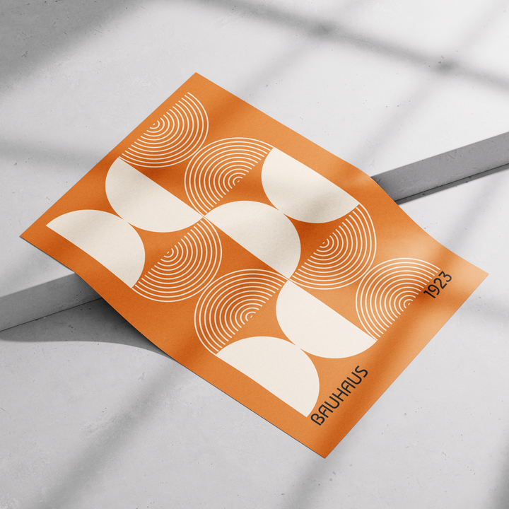 Orange Half Circles - Bauhaus Poster