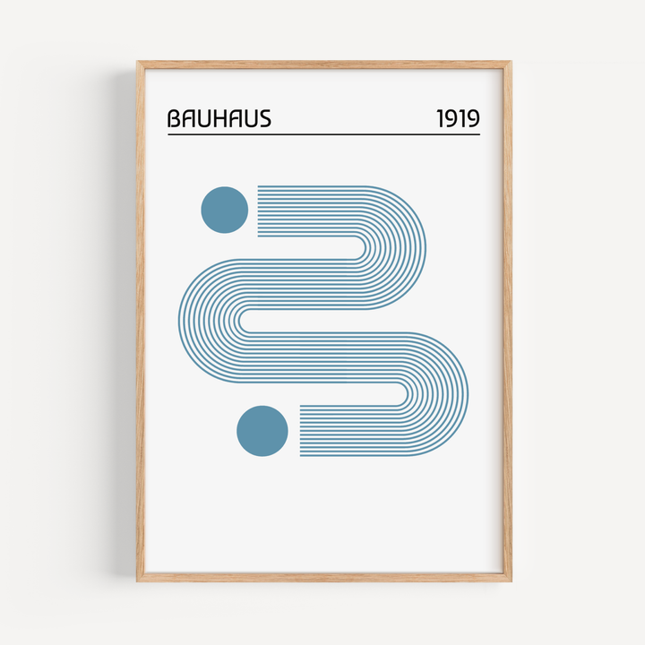 Blue Curves - Bauhaus Poster