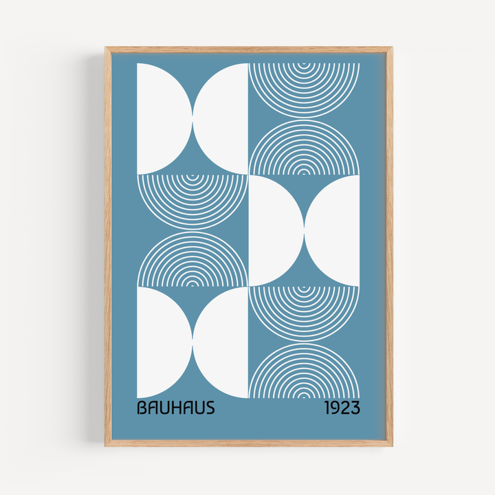 Blue Half Circles - Bauhaus Poster