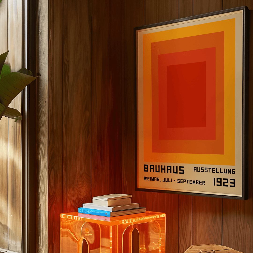 Orange Bauhaus Poster Set of 2