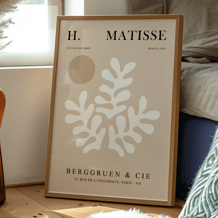 Matisse Flowers in Beige Poster Set of 3 - Poster Room