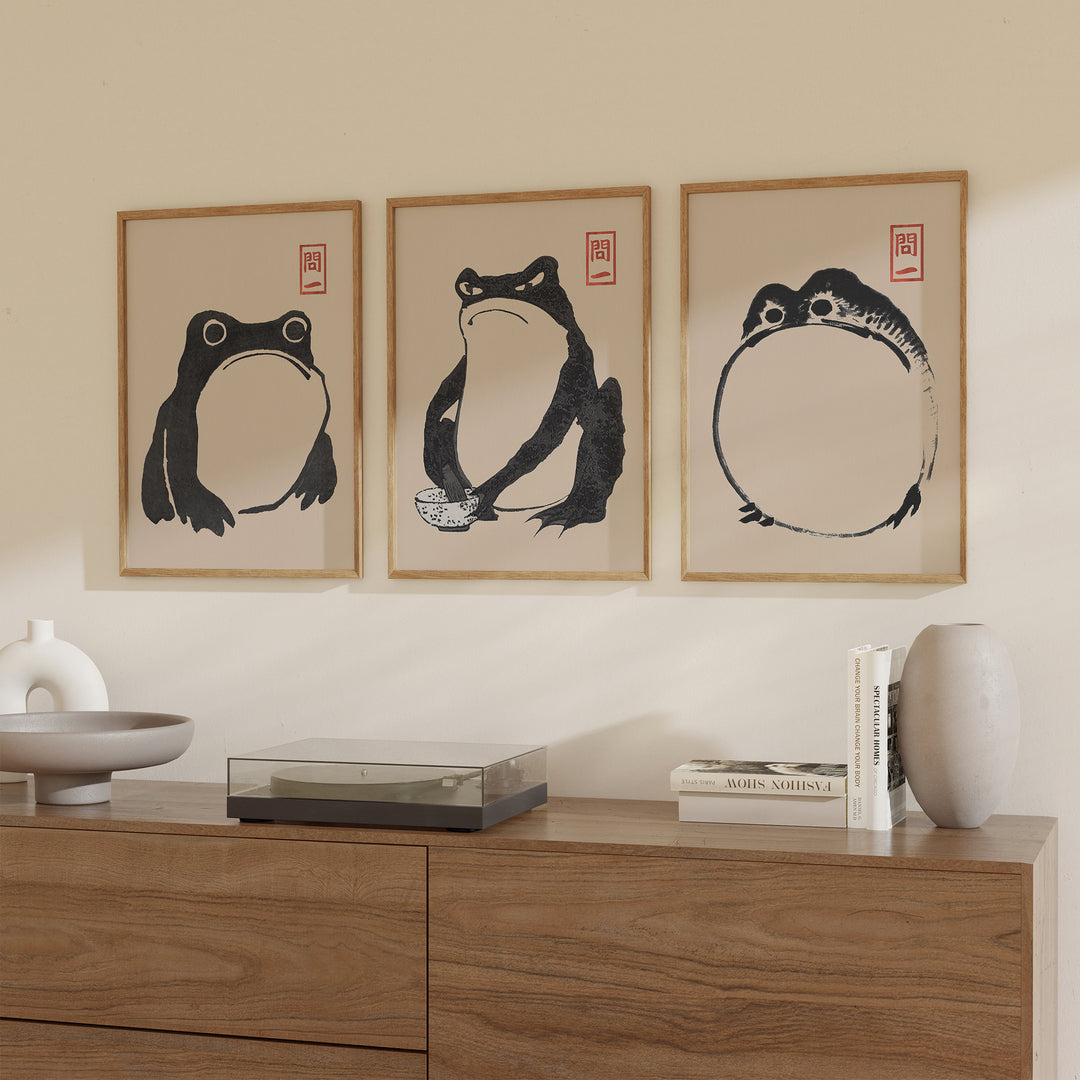 Black Frogs by Matsumoto Hōji Poster Set