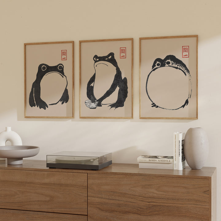 Black Frogs by Matsumoto Hōji Poster Set