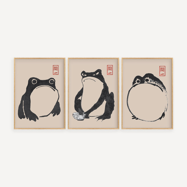 Black Frogs by Matsumoto Hōji Poster Set