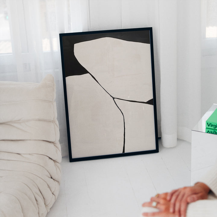 Black and White Abstract Japandi No.1 Poster