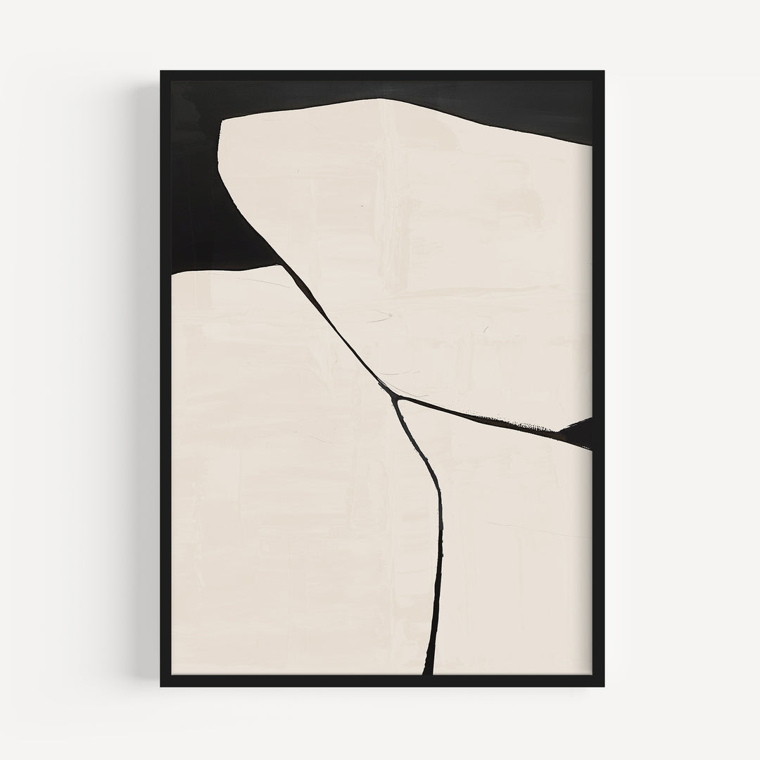 Black and White Abstract Japandi No.1 Poster