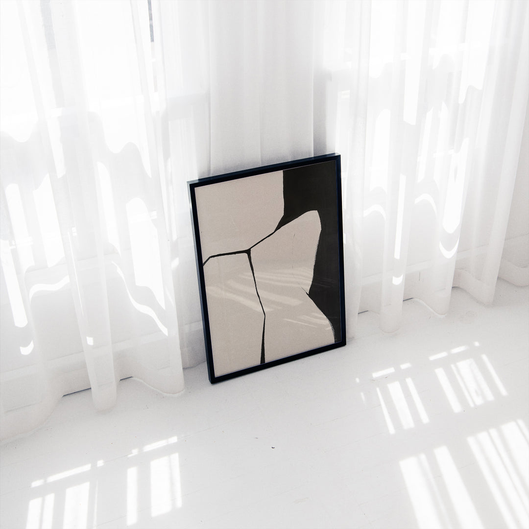 Black and White Abstract Japandi No.2 Poster