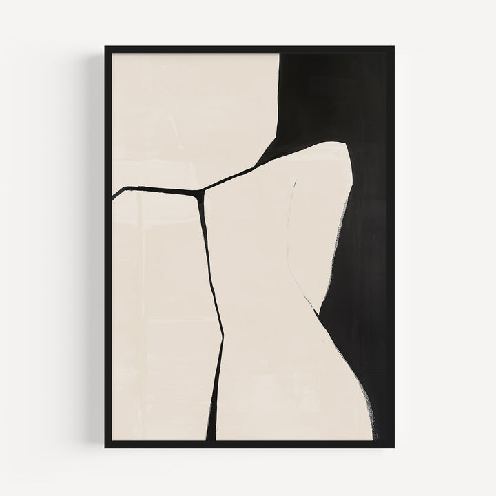 Black and White Abstract Japandi No.2 Poster