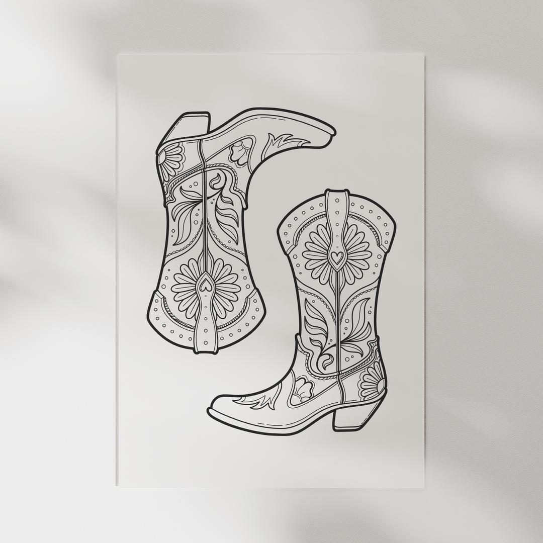 Black Cowboy Boots Poster