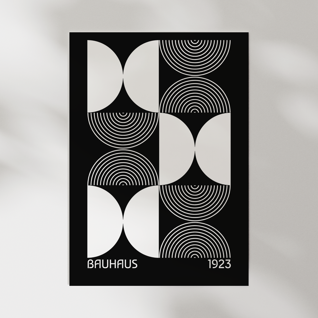 Black Half Circles Poster - Bauhaus Poster