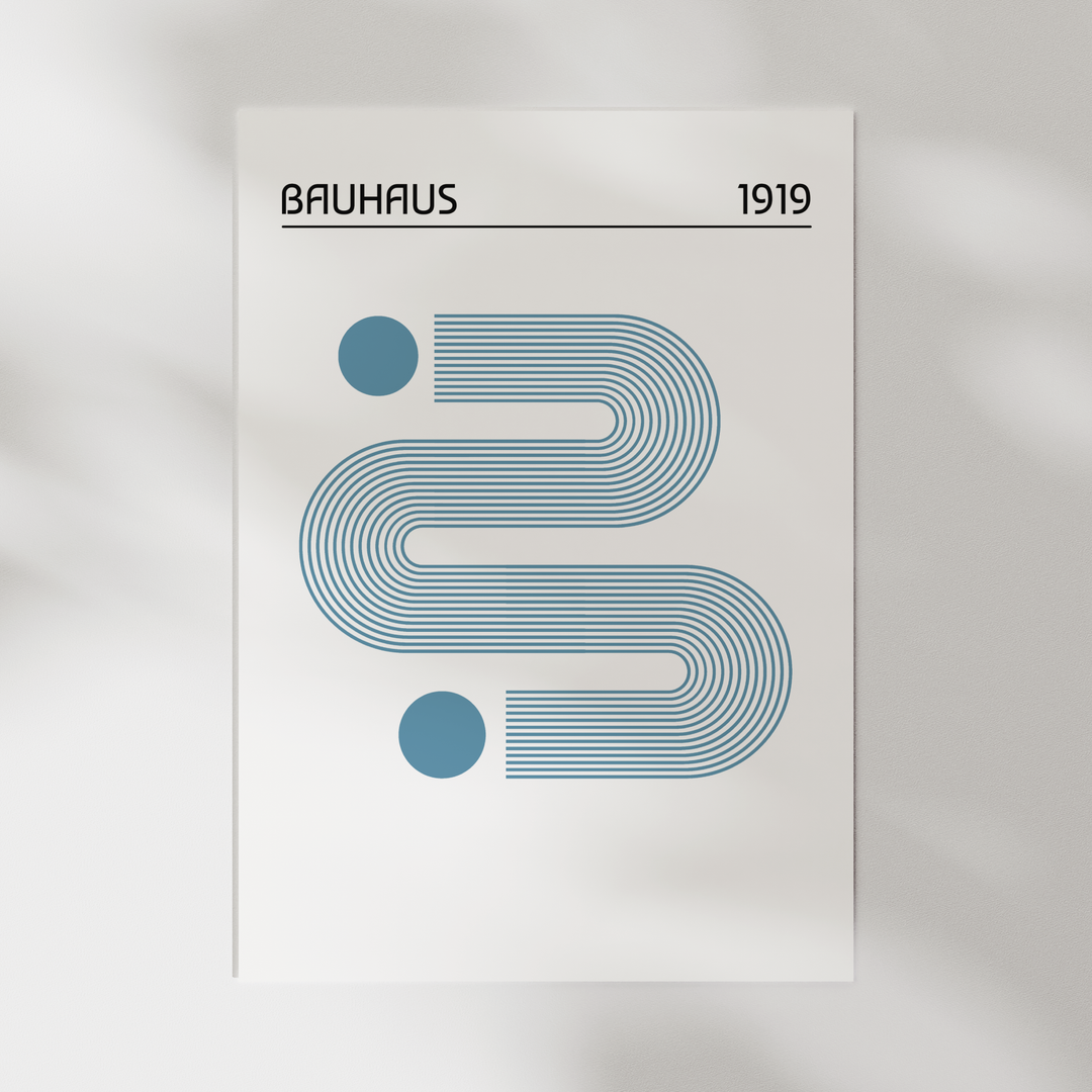 Blue Curves - Bauhaus Poster