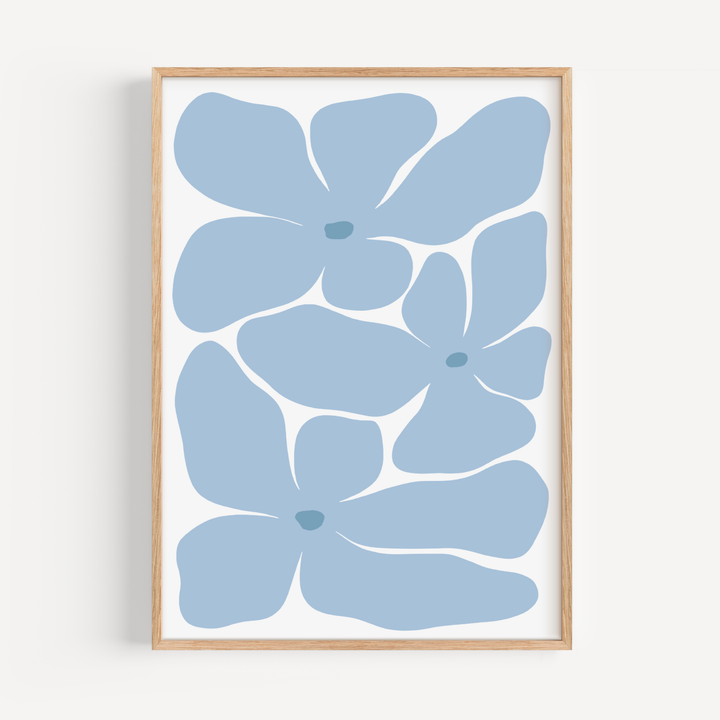 Bold Flower in Blue Poster