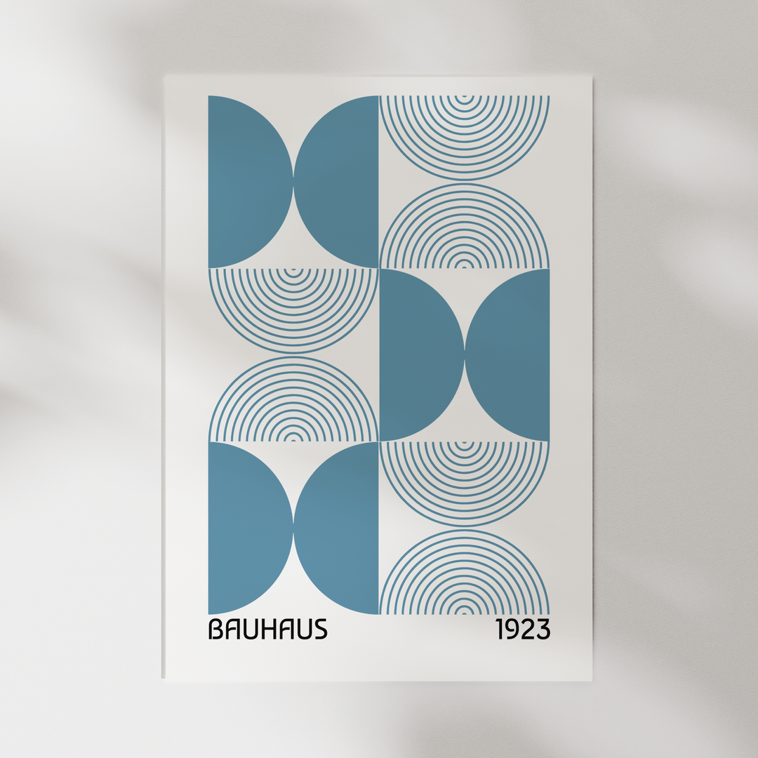 Blue Reversed Half Circle - Bauhaus Poster