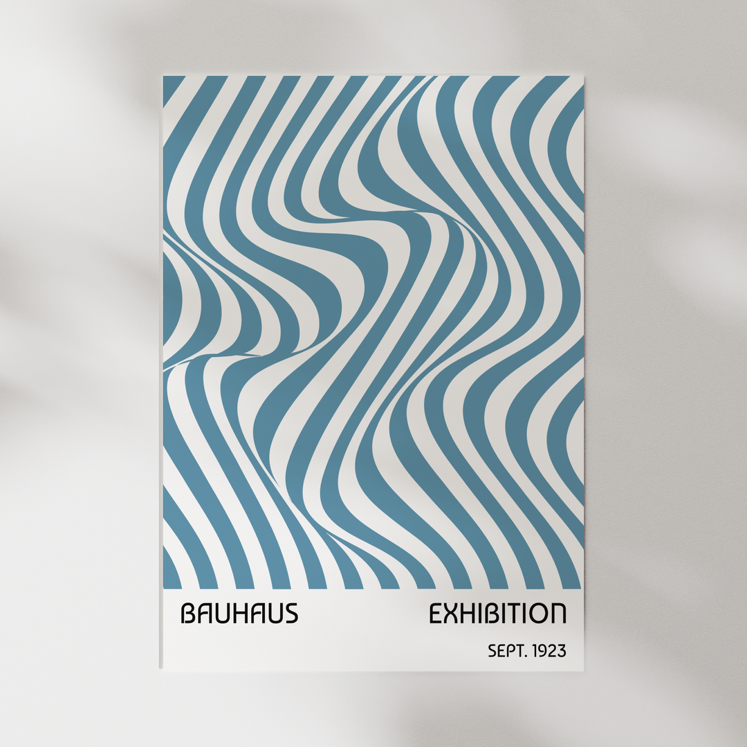 Blue Waves - Bauhaus Poster